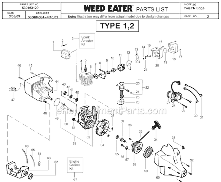 Part Location Diagram of 530054863 Weed Eater Decal-Starting Instruction
